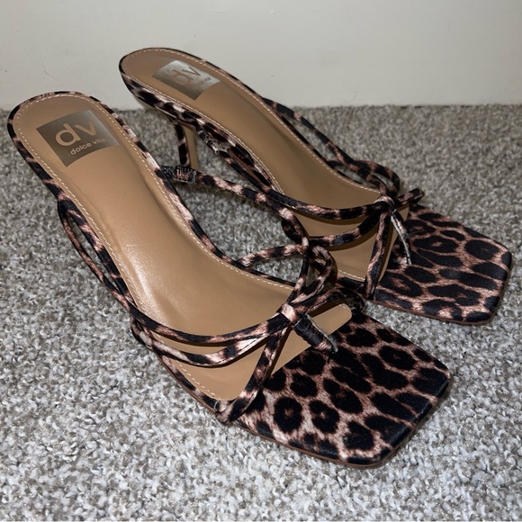 DV by Dolce Vita Women's Leopard Zini Strappy Kitten Heeled Sandal Heels Size 9 - Picture 4 of 7